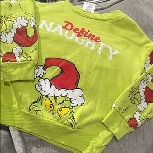 Green Grinch Christmas Sweatshirt and pants